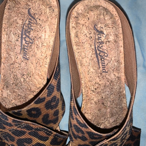 LUCKY BRAND CHEETAH CORK wedges womens size 5.5 - Picture 11 of 12